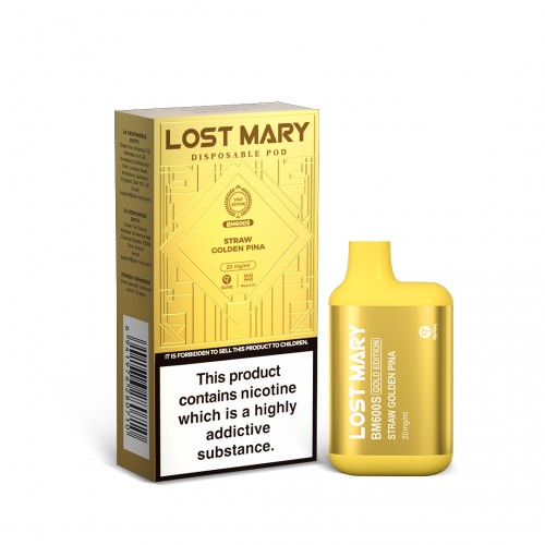 Lost Mary BM600S Gold Edition Disposable Pod Kit - Straw Golden Pina [20mg]