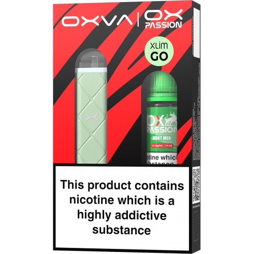 Oxva Xlim Go Pod Kit [Light Green] and Ox Passion - Mint Mix [10mg]