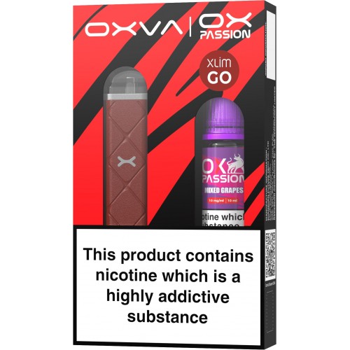 Oxva Xlim Go Pod Kit [Red] and Ox Passion - Mixed Grapes [10mg]