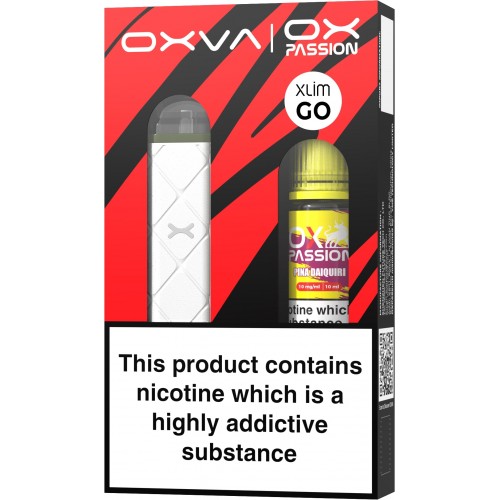 Oxva Xlim Go Pod Kit [White] and Ox Passion - Pina Daquiri [10mg]