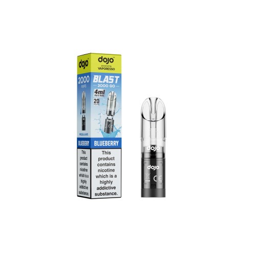 DOJO BLAST 2000 Go Transparent Pod & Refill (Powered by Vaporesso) [Blueberry 20mg]