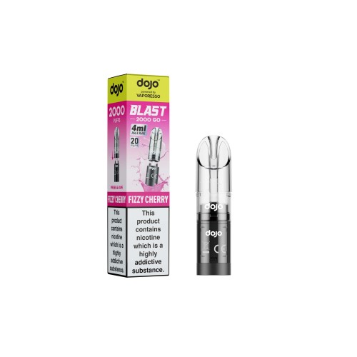DOJO BLAST 2000 Go Transparent Pod & Refill (Powered by Vaporesso) [Fizzy Cherry 20mg]