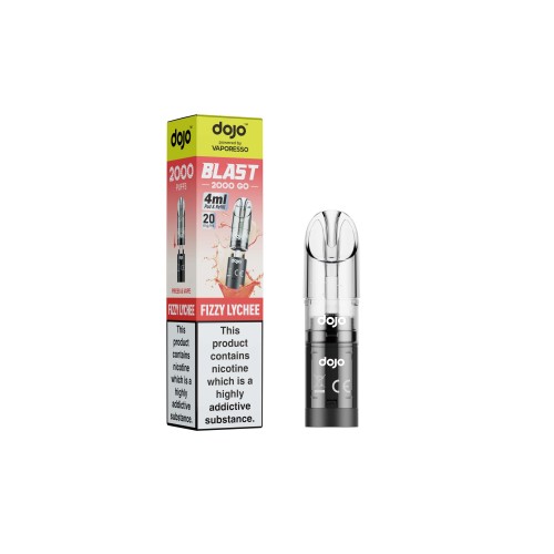 DOJO BLAST 2000 Go Transparent Pod & Refill (Powered by Vaporesso) [Fizzy Lychee 20mg]