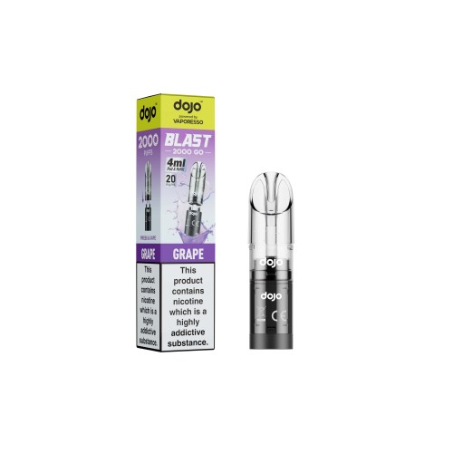 DOJO BLAST 2000 Go Transparent Pod & Refill (Powered by Vaporesso) [Grape 20mg]
