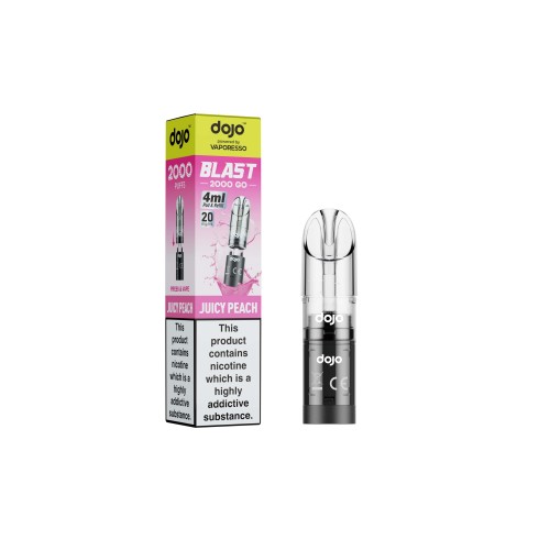 DOJO BLAST 2000 Go Transparent Pod & Refill (Powered by Vaporesso) [Juicy Peach 20mg]