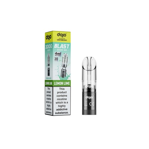 DOJO BLAST 2000 Go Transparent Pod & Refill (Powered by Vaporesso) [Lemon Lime 20mg]