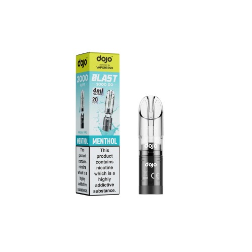 DOJO BLAST 2000 Go Transparent Pod & Refill (Powered by Vaporesso) [Menthol 20mg]
