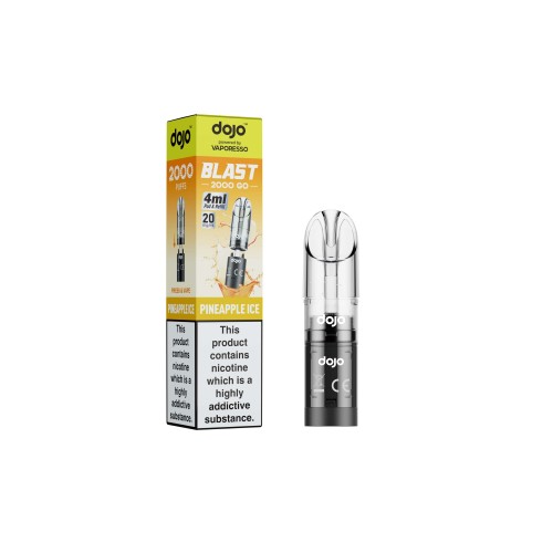 DOJO BLAST 2000 Go Transparent Pod & Refill (Powered by Vaporesso) [Pineapple Ice 20mg]