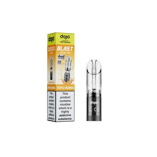 DOJO BLAST 2000 Go Transparent Pod & Refill (Powered by Vaporesso) [Triple Mango 20mg]