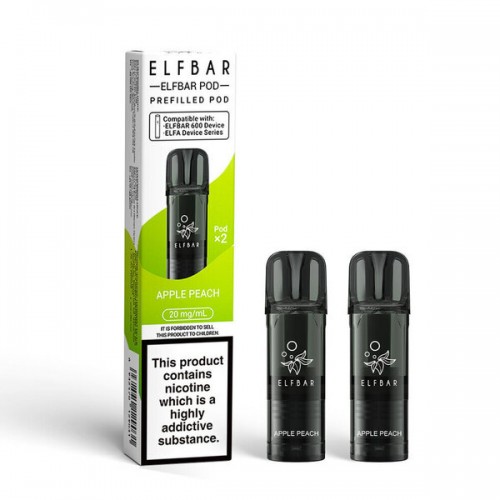 Elf Bar 600 Pre Filled Pod - 2 Pack [Apple Peach 20mg]