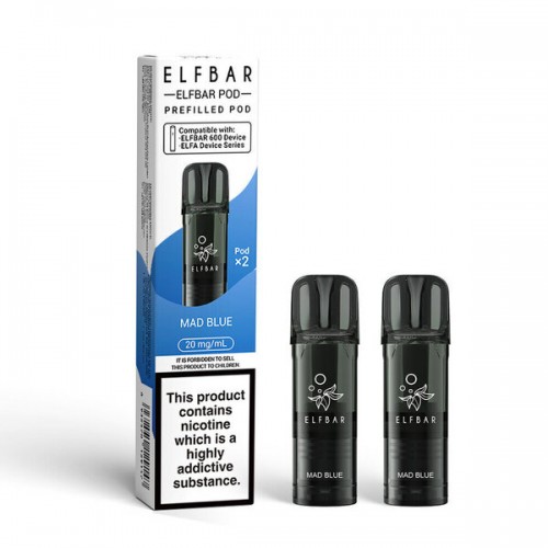 Elf Bar 600 Pre Filled Pod - 2 Pack [Mad Blue 20mg]