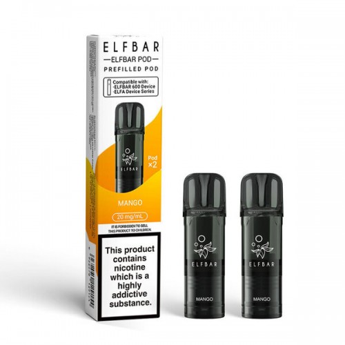 Elf Bar 600 Pre Filled Pod - 2 Pack [Mango 20mg]