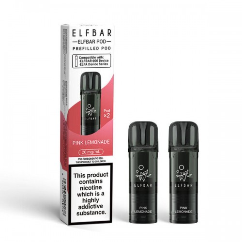 Elf Bar 600 Pre Filled Pod - 2 Pack [Pink Lemonade 20mg]