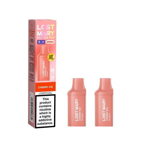 Lost Mary BM600 Pre Filled Pod - 2 Pack [Cherry Ice 20mg]