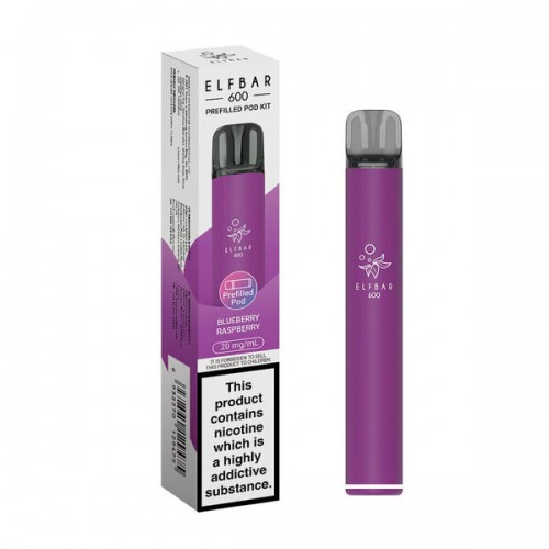 Elf Bar 600 Pre Filled Pod Kit [Blueberry Raspberry 20mg]