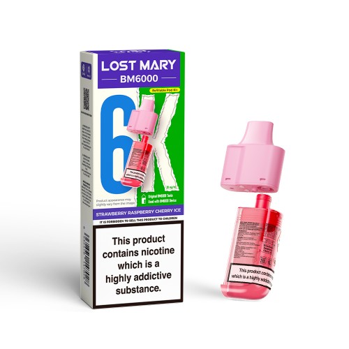 Lost Mary BM6000 Pod & Refill [Strawberry Raspberry Cherry Ice 20mg]