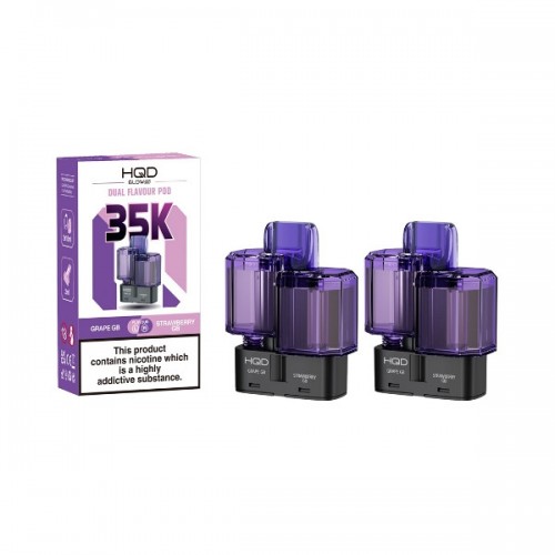 HQD Air Glow Air 35K - Dual Flavour Pod - 2 Pack [Grape GB & Strawberry GB]