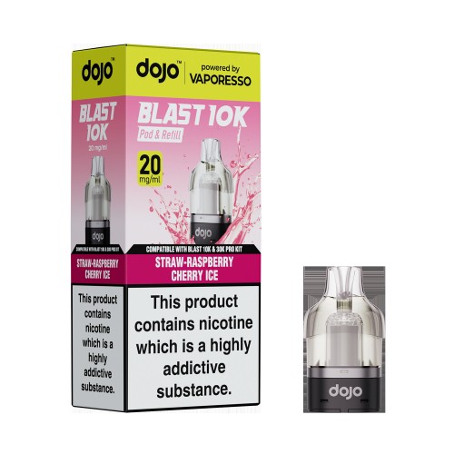 DOJO BLAST 10K/30K Prefilled Pod (Powered by Vaporesso) [Straw-Raspberry Cherry Ice 20mg]