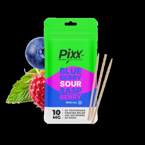 Pixx Nicotine Infused Toothpicks - 20 Pack [Blueberry Sour Raspberry 10mg]