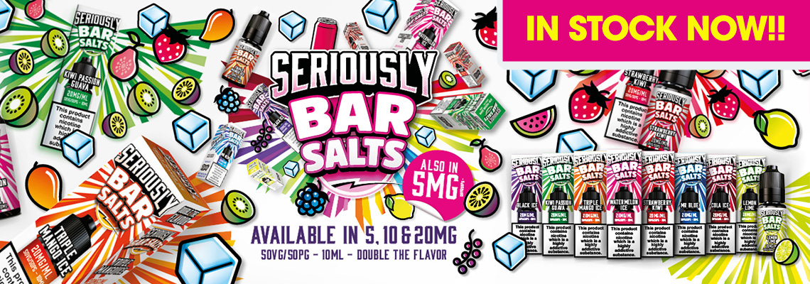New from Doozy - Seriously Bar Salts - Available in 5mg/10mg/20m
