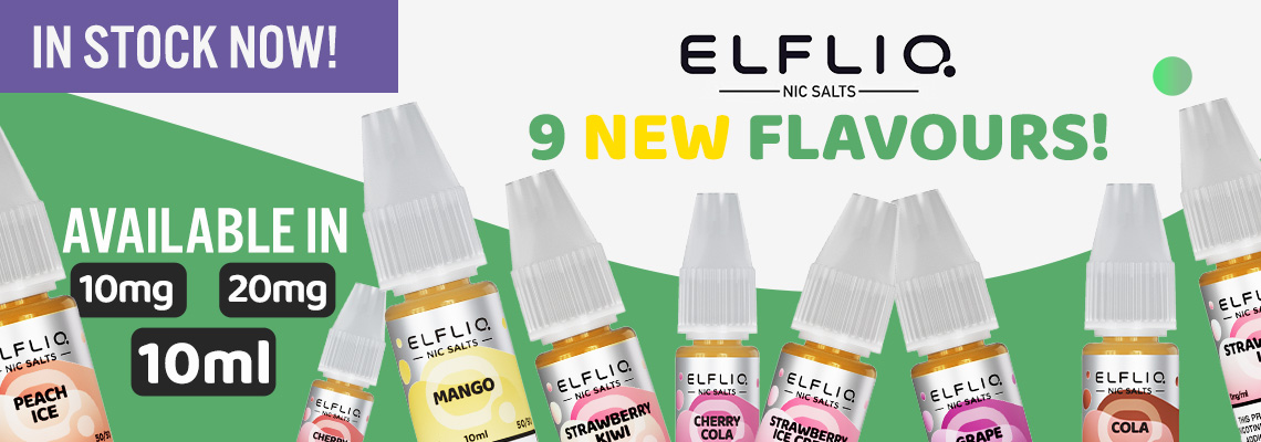 9 NEW ELFLIQ FLAVOURS - NICOTINE SALTS AVAILABLE IN 10MG AND 20M