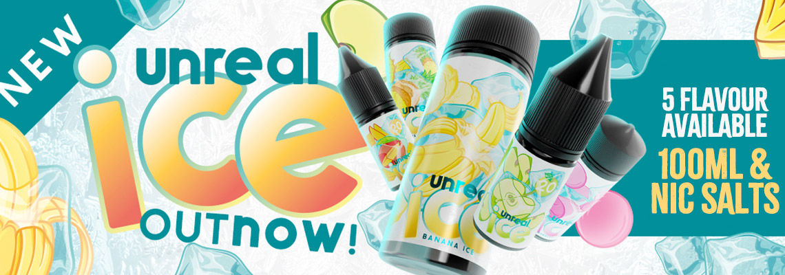 New Unreal Ice - 5 Flavour Available in 100mls & Nic Salts -
