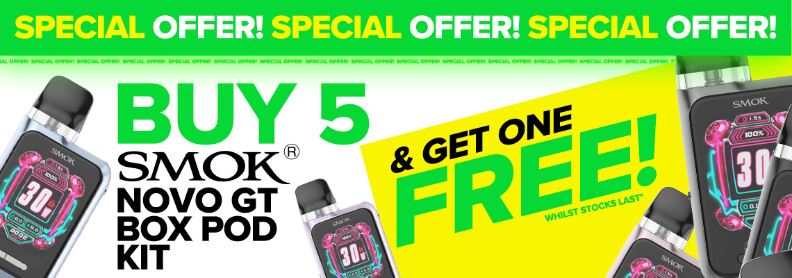 Smok Novo GT Box Pod Kit Buy 5 Get 1 Free Whilst Stocks Last - O