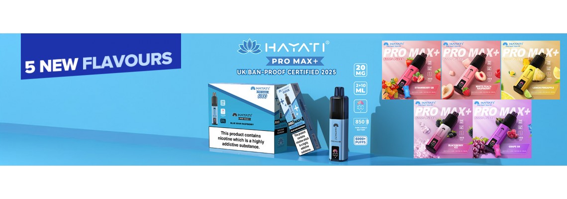 New Hayati Pro Max+ 6k Prefilled Pod Kit & Refills - 5 New F