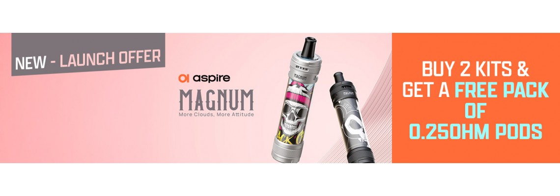 New Aspire Magnum Pod Kit Buy 2 Kits & Get A Free pack Of 0.