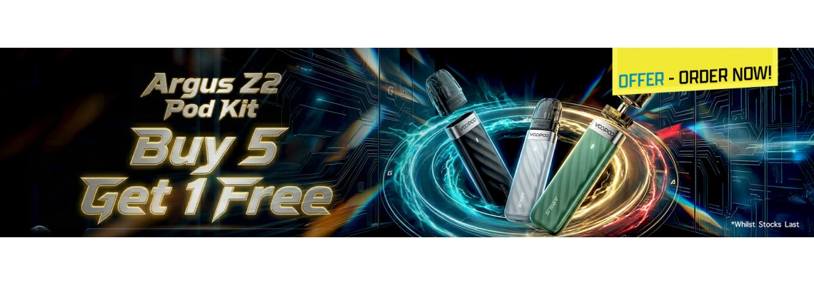 Voopoo Argus Z2 Pod Kit Promotion - Buy 5 Get 1 Free Whilst Stoc
